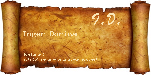 Inger Dorina névjegykártya